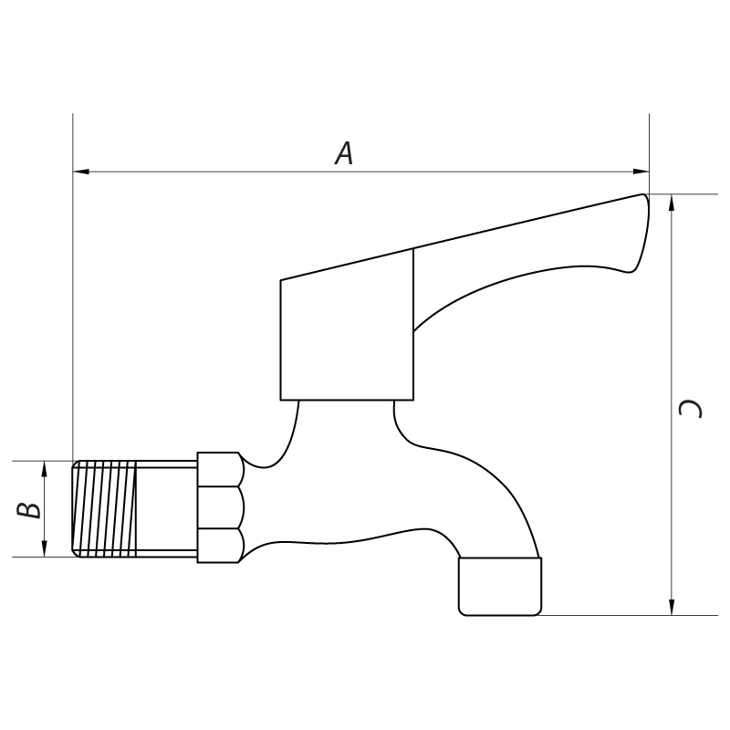 Кран для холодной воды 1/2 Mixxus BIB-01 (нерж. сталь)