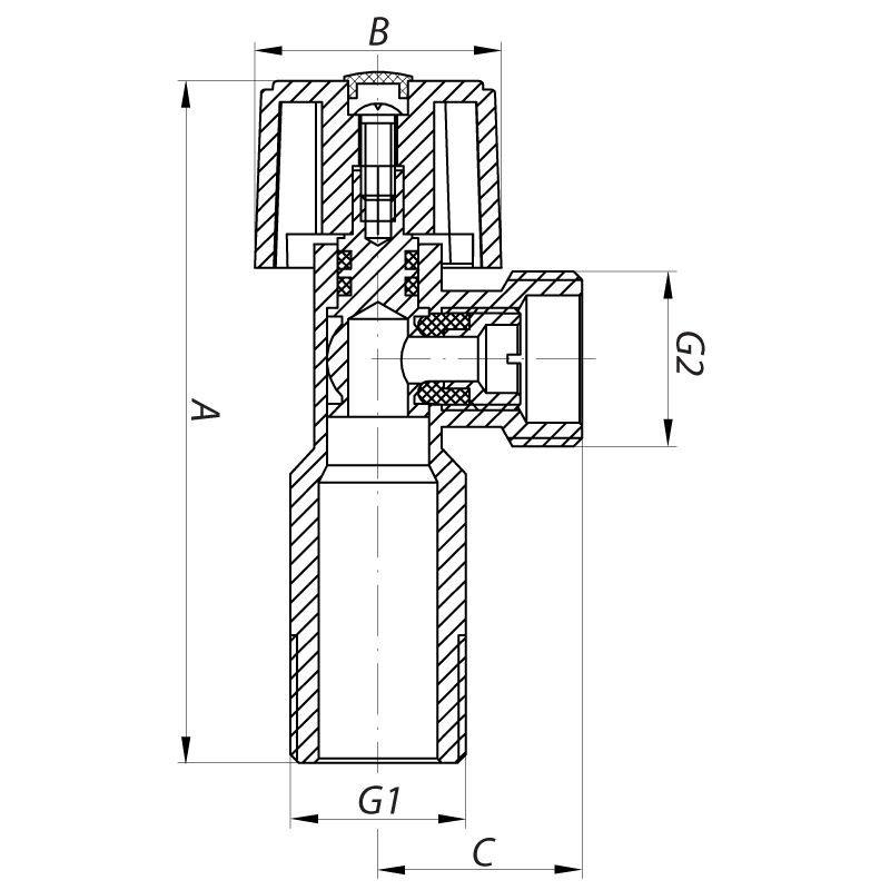 Кран кульовий Koer 1/2x1/2 (KR.511)