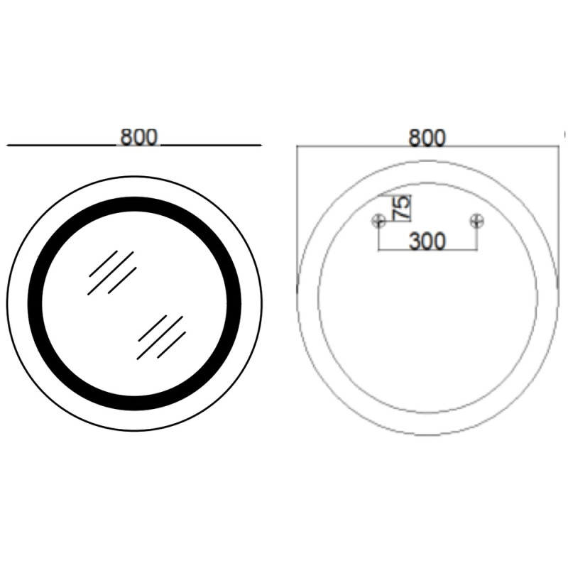 Зеркало Mixxus PLAIN MC02-80 с LED Touch, Anti-fog, димером, регулировкой яркости, часами