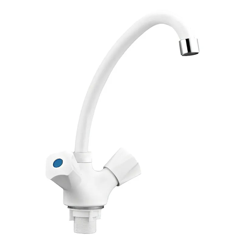 Смеситель для кухни Plamix Omega-271 White (с подводкой)