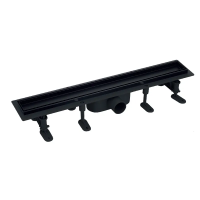 Душевой трап MIXXUS DRAIN-06-30 BLACK с пласт. основой и накладкой из нерж. стали 70x300мм