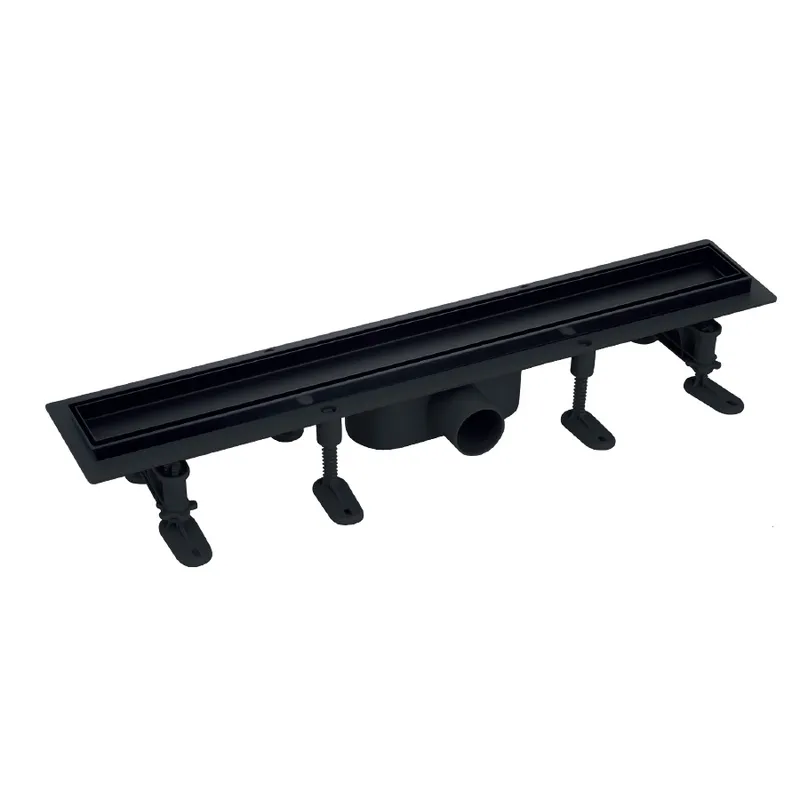 Душевой трап MIXXUS DRAIN-06-30 BLACK с пласт. основой и накладкой из нерж. стали 70x300мм