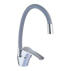 Смеситель для кухни Zerix YUB 279 Reflector Gray с серым гибким изливом