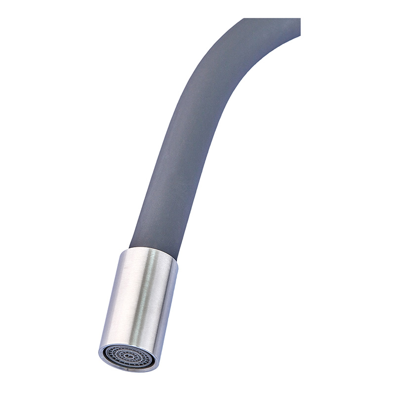 Смеситель для кухни Zerix YUB 279 Reflector Gray с серым гибким изливом