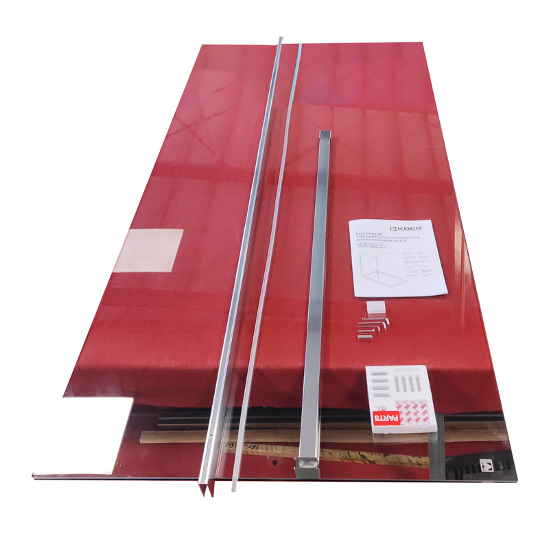 Душова перегородка Koer SR SP01-90x200-TR-01 Walk-In прозоре скло Easy Clean 8мм, хром (KR539)