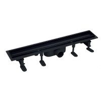 Душевой трап MIXXUS DRAIN-06-80 BLACK с пласт. основой и накладкой из нерж. стали 70x800мм