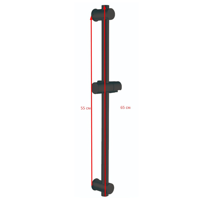 Стойка для душа Zerix BAR-SUS-001 Black из нерж.стали SUS304