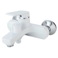 Смеситель для ванны Plamix Lucas-009 EURO SET White со шлангом, лейкой и кронштейном