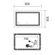 Зеркало Mixxus Premium QUADRO MR20-50x80-REVERSE (LED Touch, Anti-fog, димер)