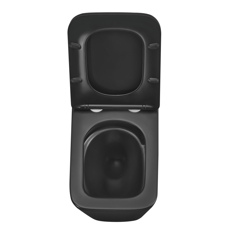 Унитаз подвесной Mixxus Premium QUADRO-0301-T3 BLACK 490х340х360mm, система смыва TORNADO 3.0 (MP65