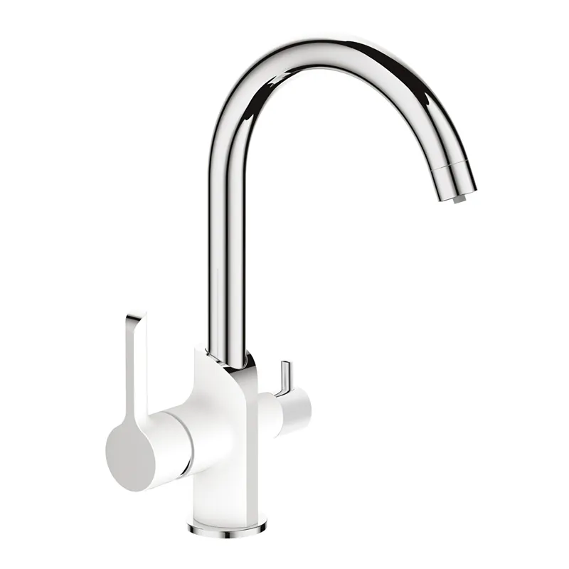 Кухонный смеситель на две воды Mixxus Premium Edem 021 (White)
