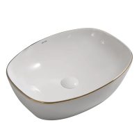 Раковина накладная Mixxus Premium DIVERSE-0109 EDGE GOLD 500х380х140mm