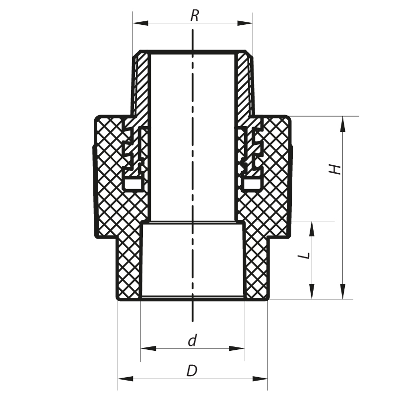 Муфта НР 32x3/4M PPR Koer K0098.PRO
