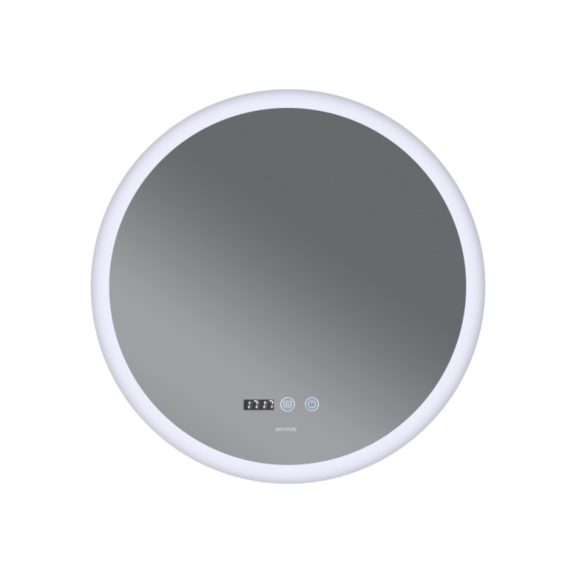 Зеркало Mixxus PLAIN MC10-80 с LED Touch, Anti-fog, димером, регулировкой яркости, часами