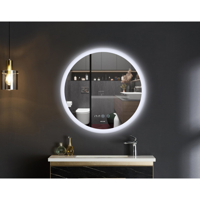 Зеркало Mixxus PLAIN MC10-80 с LED Touch, Anti-fog, димером, регулировкой яркости, часами