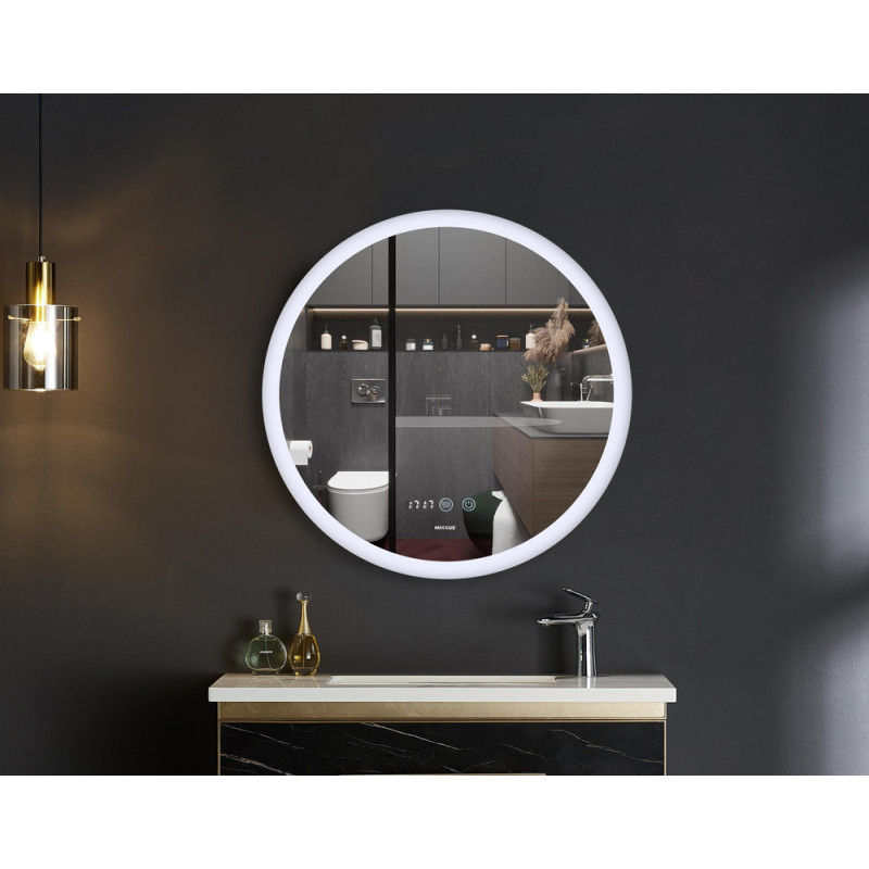Зеркало Mixxus PLAIN MC10-80 с LED Touch, Anti-fog, димером, регулировкой яркости, часами