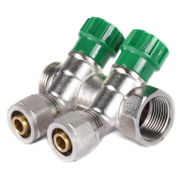 Колектор вентильний з фітингом Koer KR.1123-2 3/4”x2 шляхи