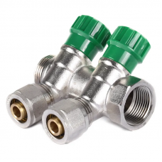 Колектор вентильний з фітингом Koer KR.1123-2 3/4”x2 шляхи