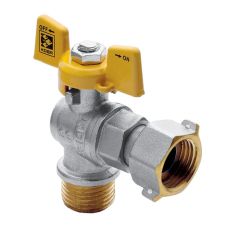 Кран с накидной гайкой 1/2" ГШБ газ угловой Koer KR.221.G