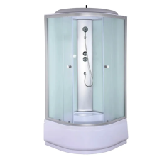 Бокс душовий без гідромасажу Mixxus STRONG SB01-90x90x215-FB SATIN з високим піддоном