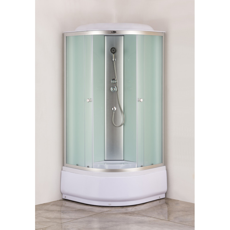 Бокс душевой без гидромассажа Mixxus STRONG SB01-90x90x215-FB SATIN с высоким поддоном