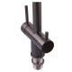 Смеситель для кухни с гибким изливом на две воды Zerix KIT-021 Graphite REFL.Black из нерж. стали (