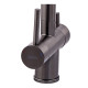 Смеситель для кухни с гибким изливом на две воды Zerix KIT-021 Graphite REFL.Black из нерж. стали (