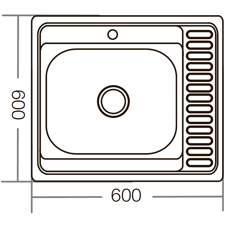 Мойка кухонная Zerix Z6060R-06-160E (Satin)