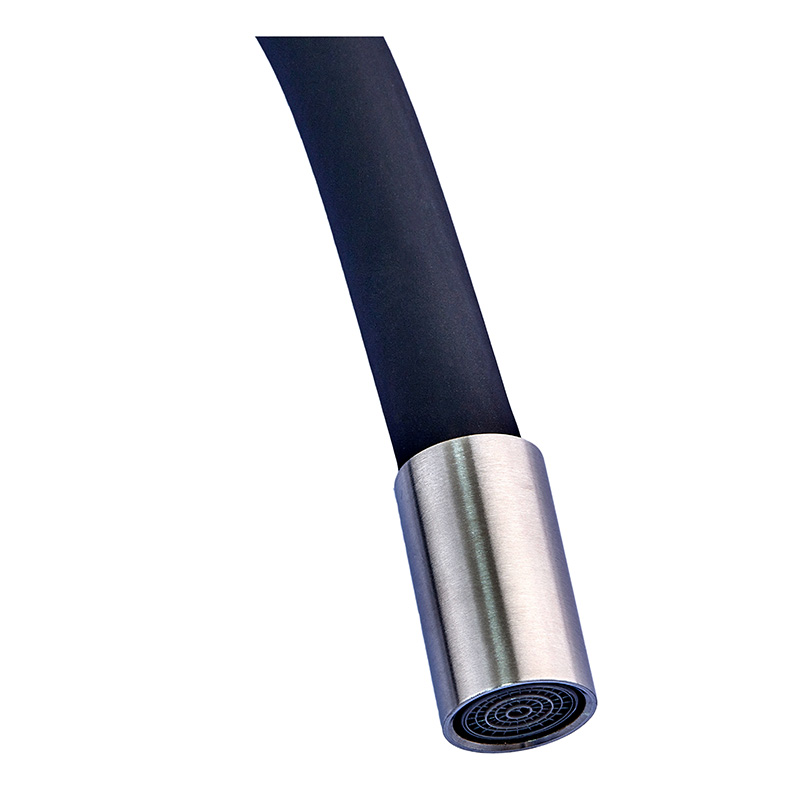 Смеситель для кухни с силиконовым изливом Champion SUS-011 Refl.Black (нерж. сталь)