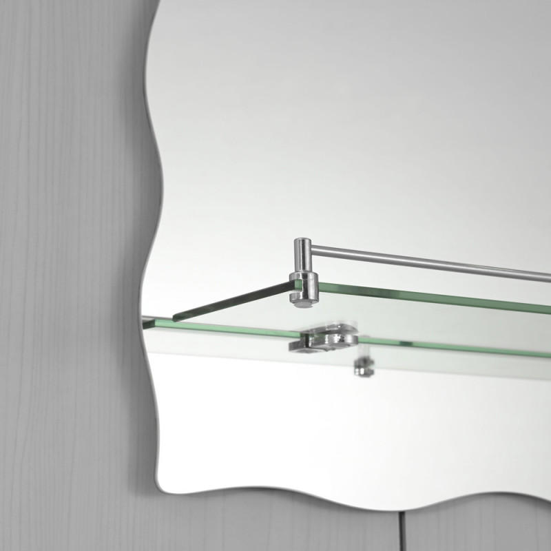 Зеркало настенное Zerix MIRRA MRZ02-600x850x105 прямоугольное с дугообразным верхом, фигурными бока