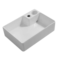 Раковина накладная Mixxus Premium STYLE-0201 520х375х140mm с донным клапаном и отверстием под смеси