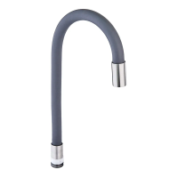 Излив силиконовый для смесителя с нерж стали SUS304 Mixxus SPO-06.SUS Refl.Black