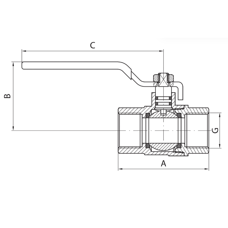 Кран шаровый Koer KG.204 - 1" FF ГГР (газ)