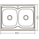 Кухонная мойка накладная Zerix Z8060B-08-180E (Satin)