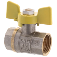 Кран шаровый FERRO PL 1/2" ГГБ газ art. 602 (латунный шар)