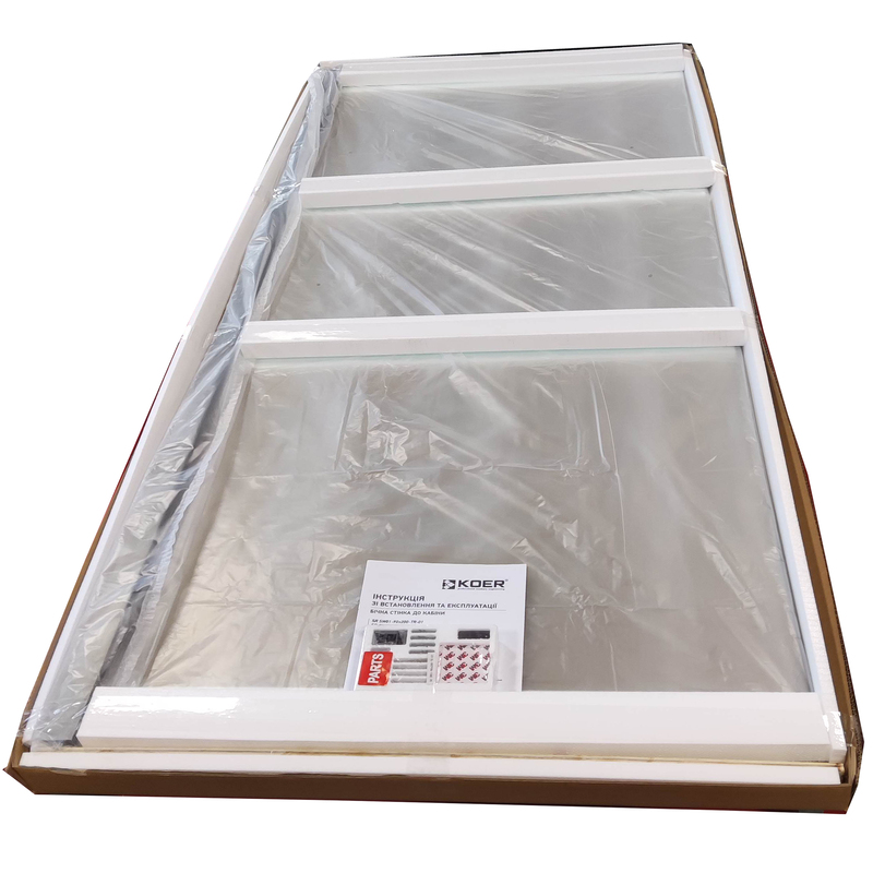 Бічна стінка для кабіни Koer SR SW01-90x200-TR-01 прозоре скло Easy Clean 8мм, хром