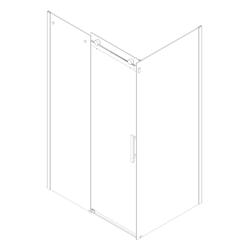 Бічна стінка для кабіни Koer SR SW01-90x200-TR-01 прозоре скло Easy Clean 8мм, хром