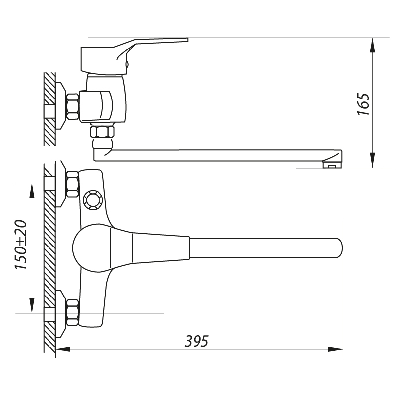 Смеситель для ванны Zerix NEO 279