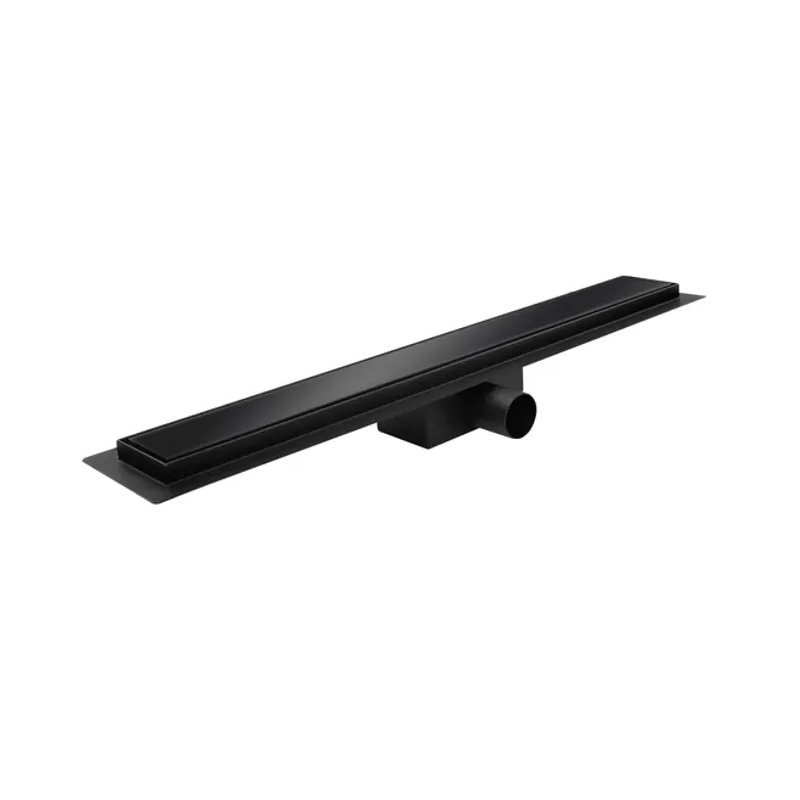 Душовий трап з нержавіючої сталі Koer FD08-70x700-Glass Black 70x700мм зі скляною панеллю