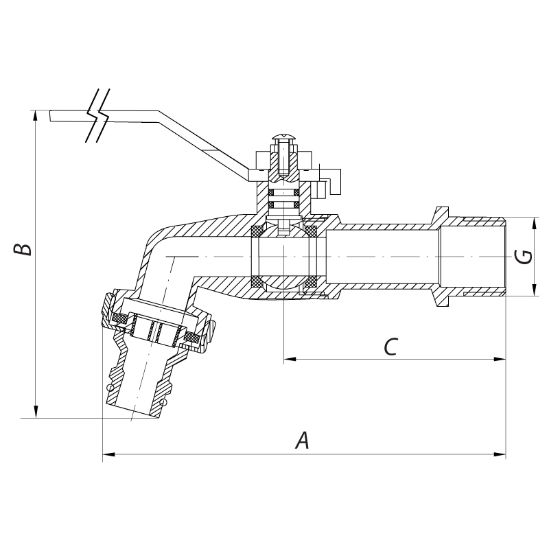 Кран поливний з конектором для швидкого підключення 1/2" (Koer KR.257)
