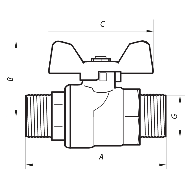Кран шаровый 1/2" ШШБ (NF.731) Nolf
