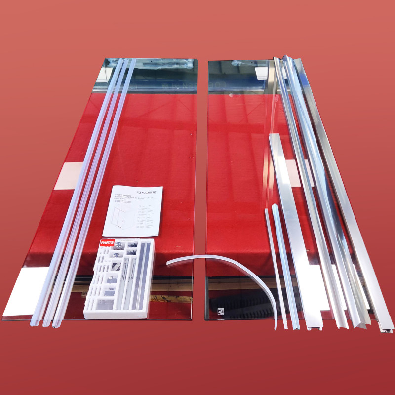 Двері в нішу Koer SR SD05-120x200-TR-01 прозоре скло Easy Clean 6мм, хром