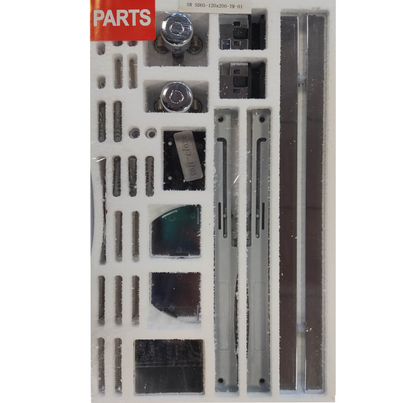 Двері в нішу Koer SR SD05-120x200-TR-01 прозоре скло Easy Clean 6мм, хром