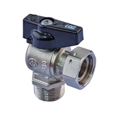 Кран кульовий кутовий Н/Г, Roho R116-075B -3/4"х3/4" ВЗ ручка "метелик" чорна
