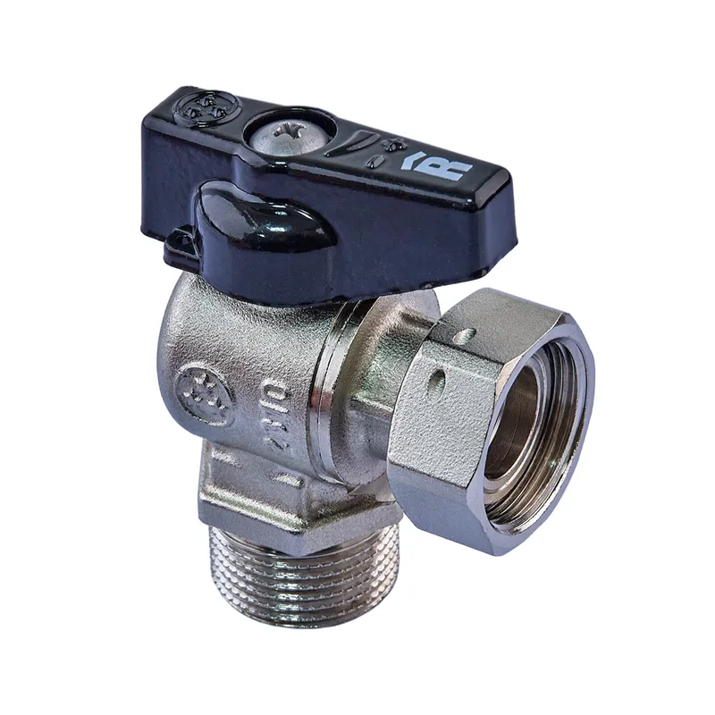 Кран шаровый угловой Н/Г, Roho R116-075B -3/4"х3/4" ВЗ ручка "бабочка" черная