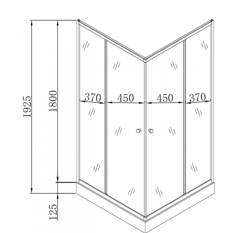 Душова кабіна з низьким піддоном Mixxus CUBIC SCT01-90x90x195-FB CHROME матове скло 4мм