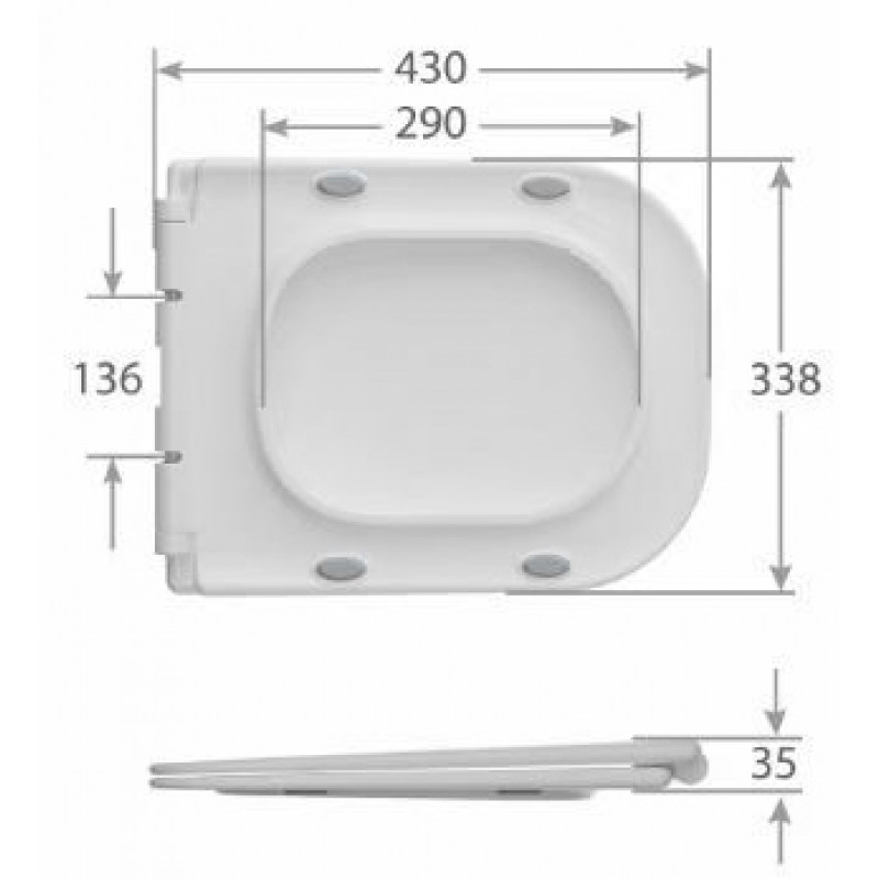 Унітаз-компакт Mixxus QUADRO-0404-T1 660х360х820мм, система змиву TORNADO 1.0