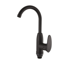 Смеситель для кухни Plamix Cezar-011-B SET Matte black (с подводкой)