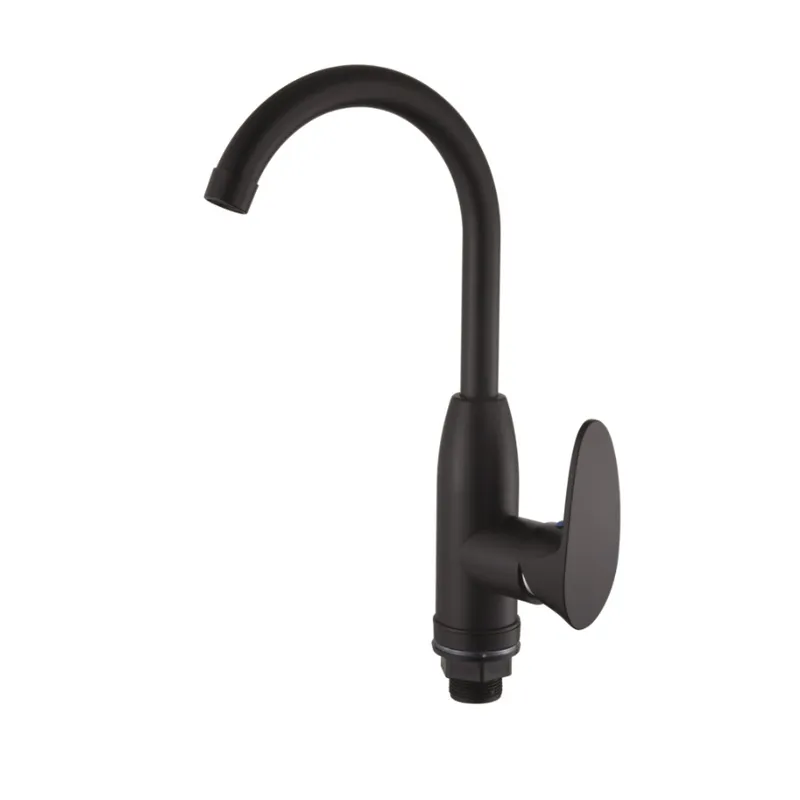 Смеситель для кухни Plamix Cezar-011-B SET Matte black (с подводкой)