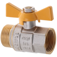 Кран шаровой Waterpro WP607-20FMW-Y - 3/4" FMW ГШМ YELLOW, ручка "бабочка" желтая